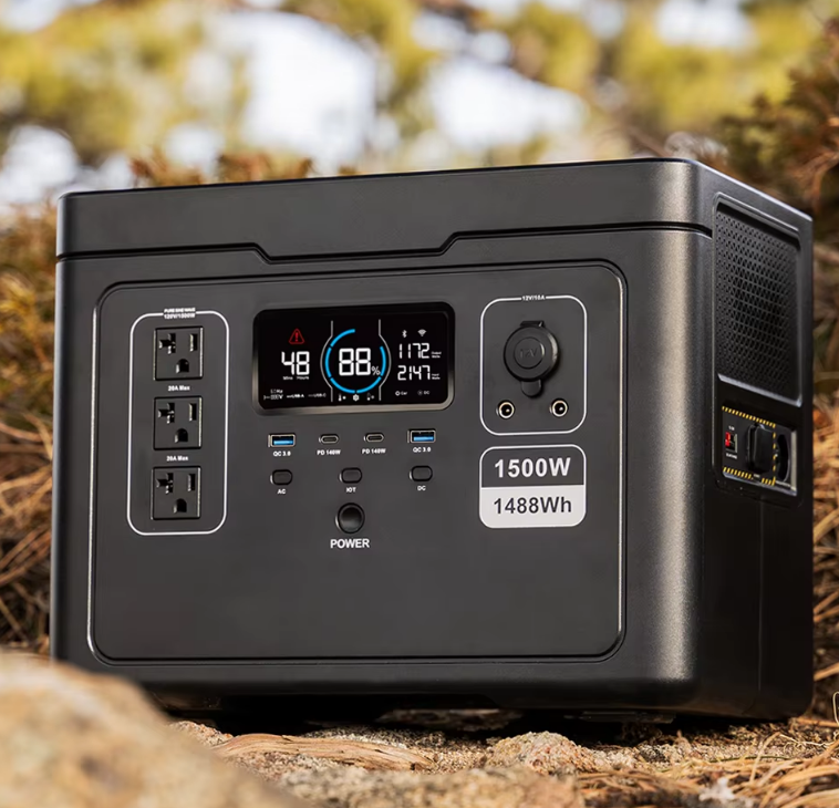 1500W 1488Wh Warehouse LiFePO4 Lithium Battery 4000 Cycles Pure Sine Wave UPS Portable Power Station Fast Solar Charging · image 4