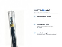 Câble à ruban optique extérieur Wolf GYDTA-288B1/3 288 fibres monomode G652D B1.3 à haute densité, à tubes souples, pour conduite aérienne