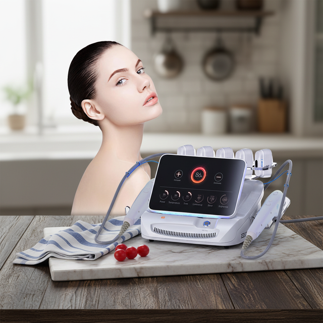 7D HIFU 30000 Shots Professional Machine: Face Body Lifting SMAS Tightening Wrinkle Removal Anti-Aging Slimming Clean Brush