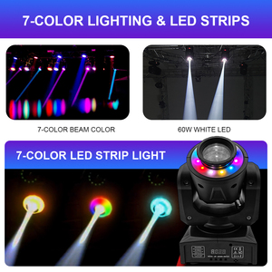 Ready To Ship 60W DMX512 <strong>LED</strong> Mini Beam Gobo Moving Head Sound Activated System For Instant Party Wedding Small Bar Events - Product Image 3