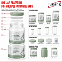 Emballages personnalisés en plastique transparent RPET pour dosettes de détergent, réutilisables, recyclables, étiquette personnalisée, service d'approvisionnement direct usine pour produits nettoyants écologiques