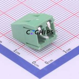 WJ128V-5.0-2P Screw Terminal Block Through hole Component (THT),P=5mm Connector 1x2P 5mm Green Through Hole - Product Image 2