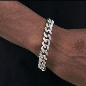 Pulsera de Diamantes Moissanite VVS1 de Plata de Ley 925 de Alta Calidad para Hombre y Mujer, Joyería de Lujo Estilo Hip Hop, Accesorio para Raperos - Product Image 1