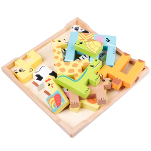 Giocattoli per Bambini, Blocchi di Costruzione <span class=keywords><strong>in</strong></span> <span class=keywords><strong>Legno</strong></span> a Forma di Animali della Foresta, <span class=keywords><strong>Giochi</strong></span> Educativi Creativi per l'Assemblaggio - Product Image 6