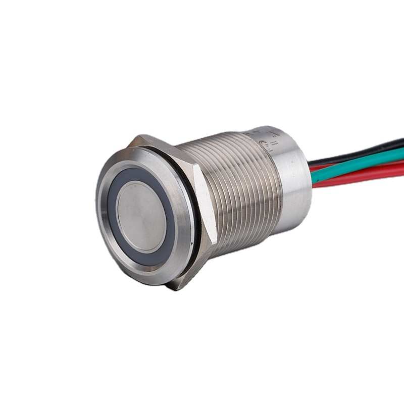 Saklar Peredup Tombol Tekan Sementara, Sakelar Sentuh Led 12V 16Mm 19Mm 22Mm dengan Kabel Kawat