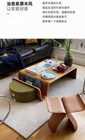 Table basse en bois moderne et contemporaine avec design à panneaux pour salon et chambre à coucher, mobilier minimaliste pour la maison, table convertible