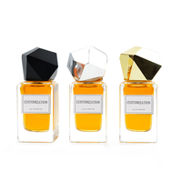 Bouteille de parfum de matière première en verre de boîte noire de luxe personnalisée Bouteilles en verre carrées claires vides de 50ml personnalisées en stock
