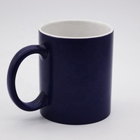 Mug en céramique noir de 11 oz pour sublimation, intérieur blanc, tasse à café personnalisable avec logo imprimable pour transfert thermique