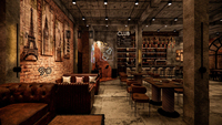 Aménagement intérieur de bar/pub, présentoirs de meubles, comptoirs, vitrine sur mesure, solution complète, décoration complète de la pièce, rénovation.