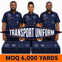 Tissu uniforme de transport en coton ciré imprimé sur mesure Nigéria 130-135 GSM 45 pouces 600 yards par balle