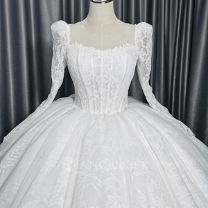 Robe de mariée Vestidos De Novias avec sequins, perles et dentelle, robe de soirée Nigéria Lscm05 Jancember - Product Image 3