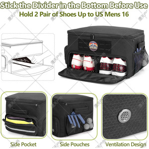Sac de rangement pour accessoires de golf, grande capacité, multi-compartiments, durable, noir, pour les voyages - Product Image 3