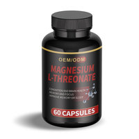 L-Thréonate de magnésium 60 capsules Santé cérébrale et soutien cognitif Certifié Halal Végétalien Sans OGM Complément alimentaire Marque privée