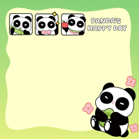 50 pièces/ensemble dessin animé mignon Panda mémo livre brouillon papier pour étudiants personnalisé Non collant bloc-notes livre de Message pour fournitures de bureau