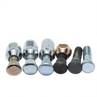 Boulons de roue moletés zingués et oxydés noirs avec écrous pour voitures particulières et camionnettes – Assortiment de fixations de moyeu de roue