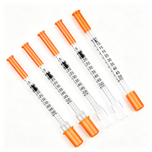 Seringues à insuline 1 ml, boîte de 31 g, seringues stériles Luer Lock 1 ml 5/16" 1/2 " 30 Ga, 31 g, 100 unités, 8 mm, usage vétérinaire - Product Image 1