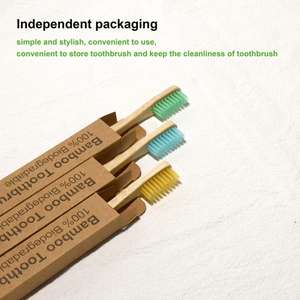 Brosses à dents en bambou écologiques sans plastique OEM OBM avec poils doux pour adultes et enfants - Product Image 5