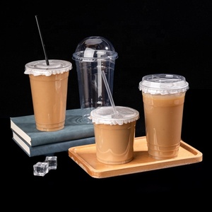 Taza de hielo de plástico personalizada impresa, tazas de café de plástico frío grueso desechables para personalización - Product Image 1