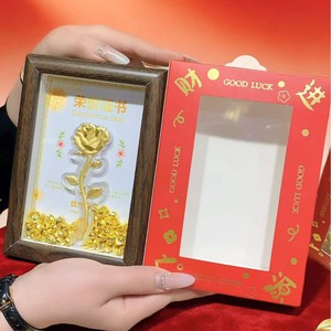 Juego de regalo para el Día de la Madre Jin Ming, adorno decorativo dorado enmarcado para mesa, para el hogar, la oficina o como regalo personal. - Product Image 4