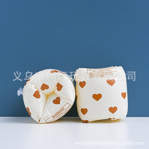 Brassard gonflable épaissi pour enfants avec double chambre à air, motif rétro, aide à la natation pour enfants - Product Image 2