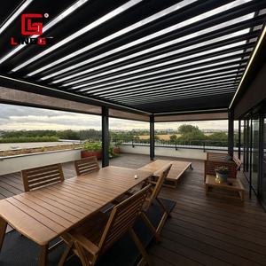 Gazebo de Jardín Impermeable y Personalizable <span class=keywords><strong>con</strong></span> Puerta de Vidrio, Pérgola Exterior Resistente de Aleación de Aluminio <span class=keywords><strong>con</strong></span> Persianas para <span class=keywords><strong>Terraza</strong></span> - Product Image 2