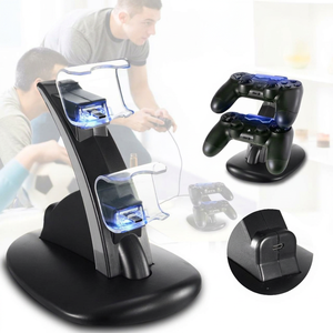 Stazione di Ricarica Doppia Micro USB per Controller Pro e Slim con Indicatore Nero per Joystick - Product Image 1