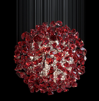 Lustre en cristal LED en forme de goutte de pluie pour hall d'hôtel, ligne de pierres, éclairage en verre sur mesure pour mariage