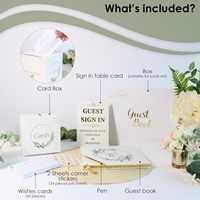 Livre d'or personnalisé à couverture rigide pour mariage, réception ou enterrement, avec coins photo autocollants et ensemble de 50 cartes