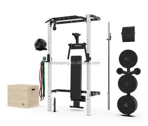 Attrezzatura da palestra di alta qualità pieghevole a parete <span class=keywords><strong>Squat</strong></span> <span class=keywords><strong>Rack</strong></span> con panca piatta e piastre di peso - Product Image 2