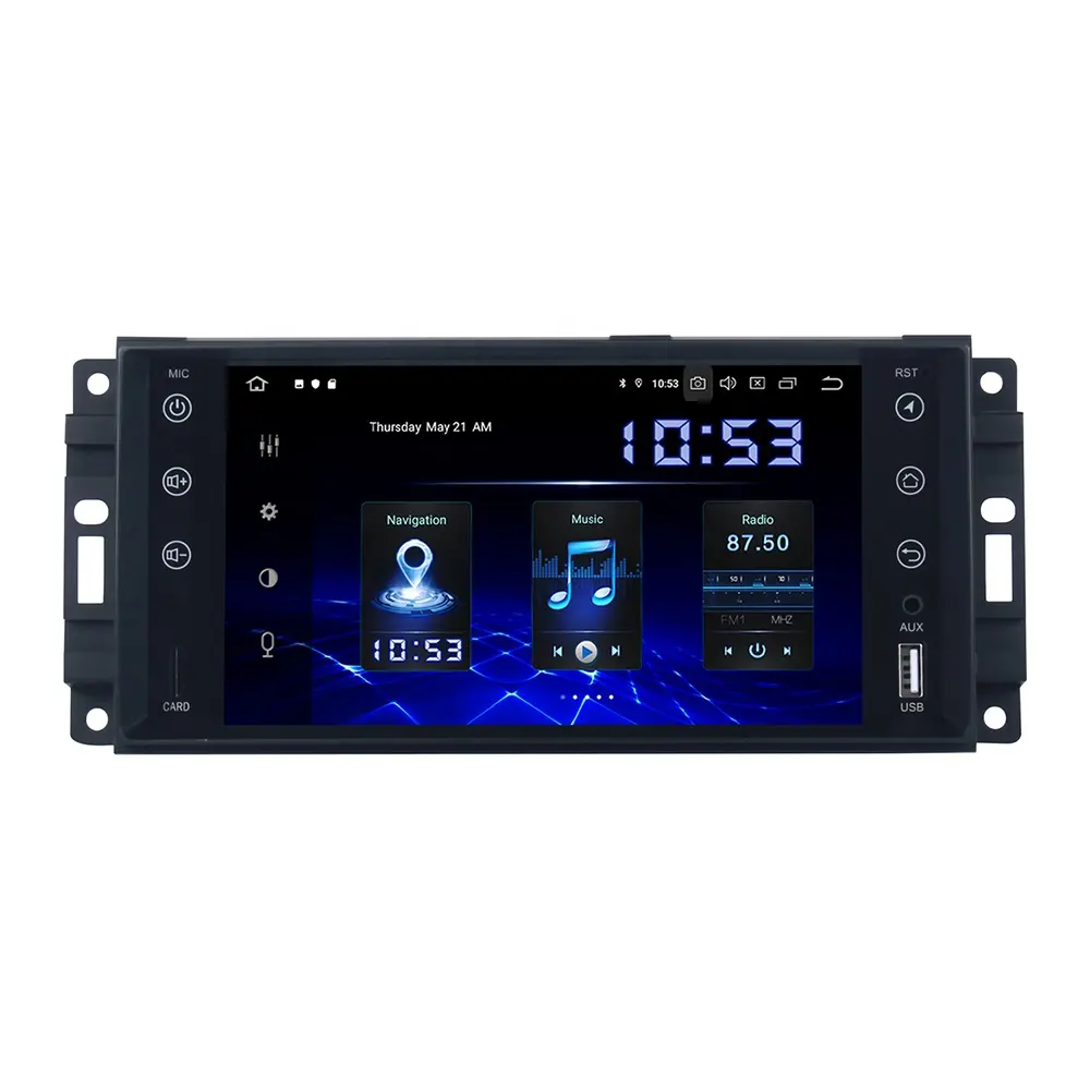 Dasaita painel de controle android 10, 7 polegadas, touch screen para painel para jeep wrangler grand cherokee compass commanderliberty patriot com rom 4 + 64g