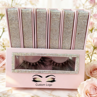 Vente en gros de cils en vison véritable 3D/5D/8D en bande, cils artificiels naturels et volumineux, emballage personnalisé OEM