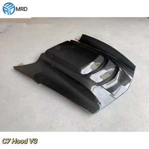 Capot en fibre de carbone MRD pour Chevrolet <span class=keywords><strong>Corvette</strong></span> <span class=keywords><strong>C7</strong></span> <span class=keywords><strong>Stingray</strong></span>, véritable fibre de carbone, capot V3, ajustement parfait, facile à installer - Product Image 2