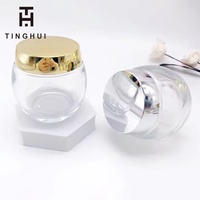 Pots en verre cosmétiques de 120 ml avec couvercle en plastique en forme de dôme, logo personnalisé et impression sérigraphiée pour crème de maquillage, masque facial, lotion