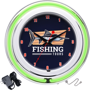 15inch <strong>Neon</strong> Light Wall <strong>Clock</strong> Single <strong>Neon</strong> Light - Product Image 1