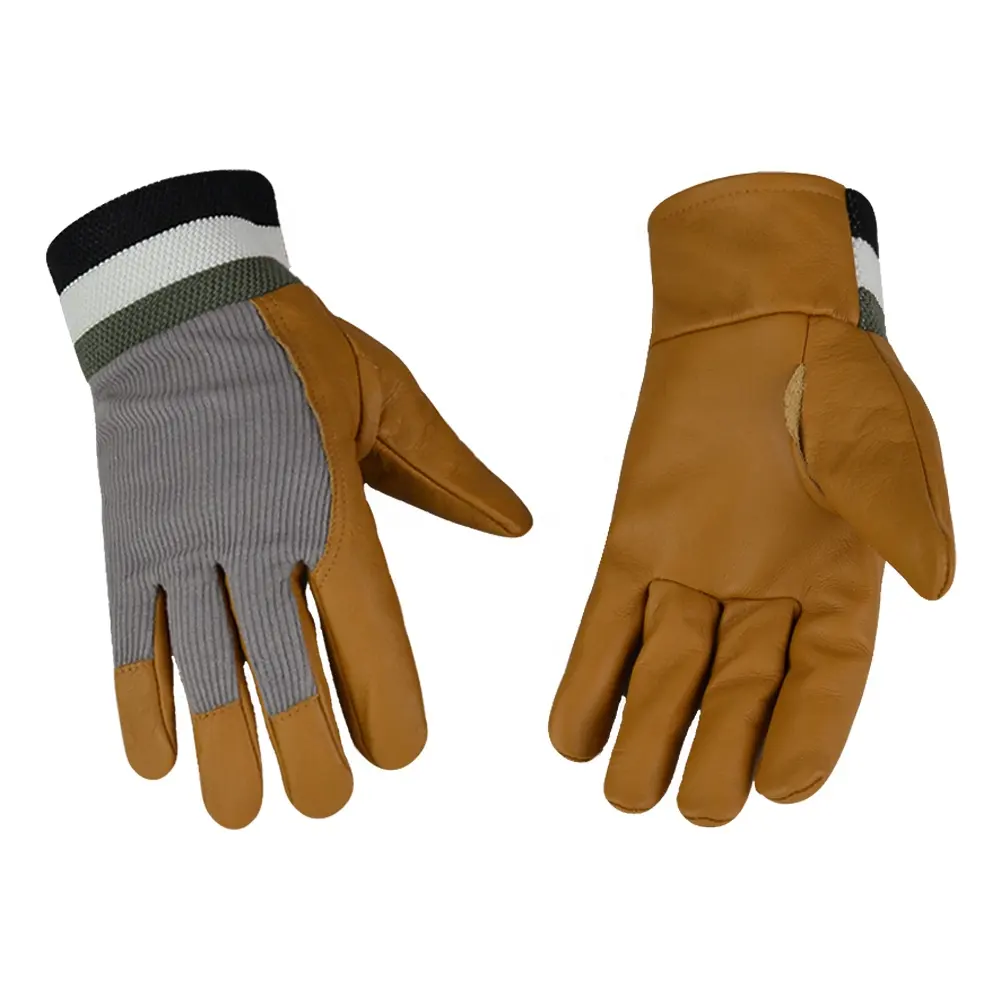 Manufacturers Leather Examination Fishing Mechanic Keeper Cotton Leather work Gloves