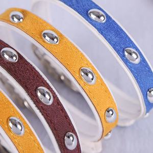 قابل للتعديل جودة عالية رخيصة الحيوانات الأليفة الكلب القط طوق الفرقة قلادة بو الجلود تشوكر شوك - Product Image 3