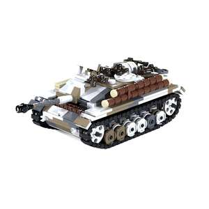 Char d'assaut StuG <span class=keywords><strong>III</strong></span> Ausf.G de la Seconde Guerre mondiale, modèle de char blindé militaire à chenilles complètes, armes de haute technologie, blocs de construction, jouets pour enfants - Product Image 3