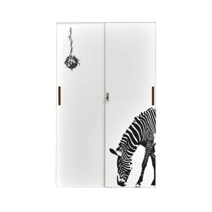 <span class=keywords><strong>Armario</strong></span> con marco de metal para dormitorio de gran espacio con patrones de impresión personalizados Puertas correderas Ecológico Fácil montaje Diseño contemporáneo - Product Image 6