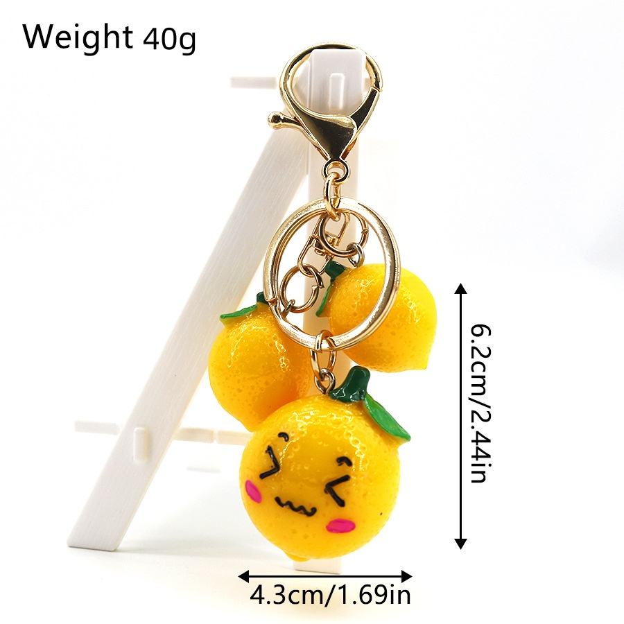 Cute 3D Fruit Keychain Simulated Watermelon Pineapple Orange Pendant ...