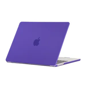 Matte frost Laptop Top and Back Cover, carbon fiber texture Notebook Sleeve for Macbook Air M2, iphone 14 Pro deep purple