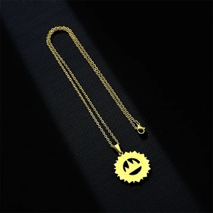 Nouveau Acier Inoxydable Yezidi <span class=keywords><strong>Lalish</strong></span> Pendentif Colliers Yazidis Symbole Foi Pèlerinage Bijoux Pour Femmes Hommes Filles - Product Image 3
