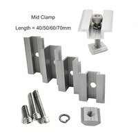 SunX-Tech, pince intermédiaire en aluminium anodisé de type U, longueur personnalisée, 30 mm-50 mm, pour panneau solaire, support de fixation PV pour système de montage solaire