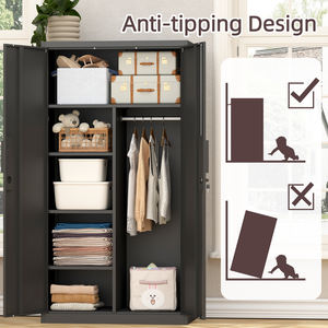 Armoire Métallique en Acier à 2 Portes pour Vestiaire et Rangement <span class=keywords><strong>de</strong></span> Vêtements, Penderie <span class=keywords><strong>de</strong></span> Chambre - Product Image 3