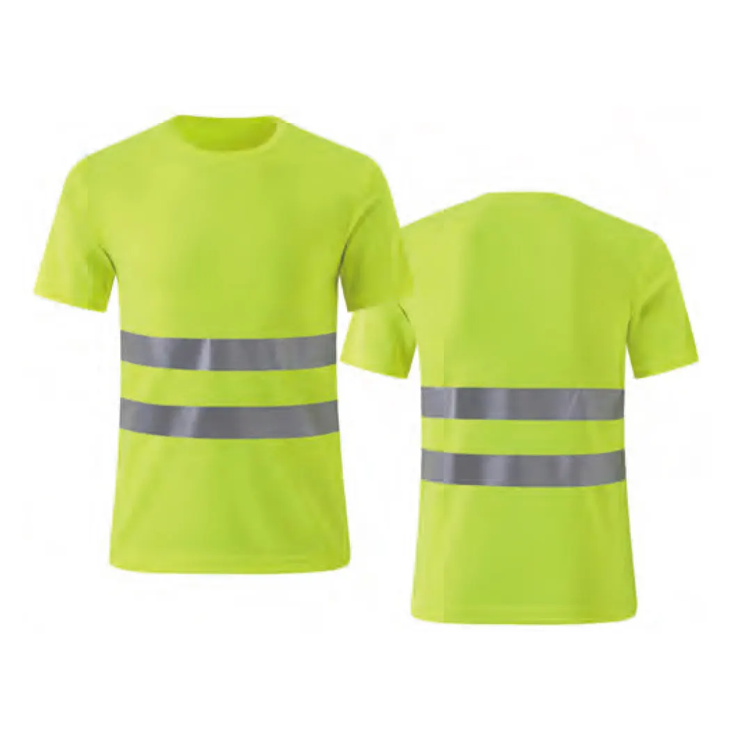 Hi Vis T-Shirt Ansi Veiligheid Limoen Oranje Korte Mouw Reflecterende Hoge Zichtbaarheid Knoop Up Poloshirt Groen Rood Kleur