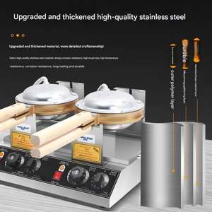 Máquina de Waffles Eléctrica Profesional de Doble Cabezal, Comercial, con Temporizador Digital y Termostato, para Waffles de Burbujas - Product Image 4