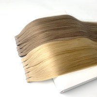 Extensions de cheveux à bandes adhésives populaires, tissage de peau, lisses, cheveux humains Remy 100% européens, tissage unique, 40 pièces par paquet, sans perte, douces et brillantes