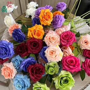 Rosas de Seda para Enamorados, Flores de 5 Cabezas, Decoraciones Románticas para Bodas - Product Image 4