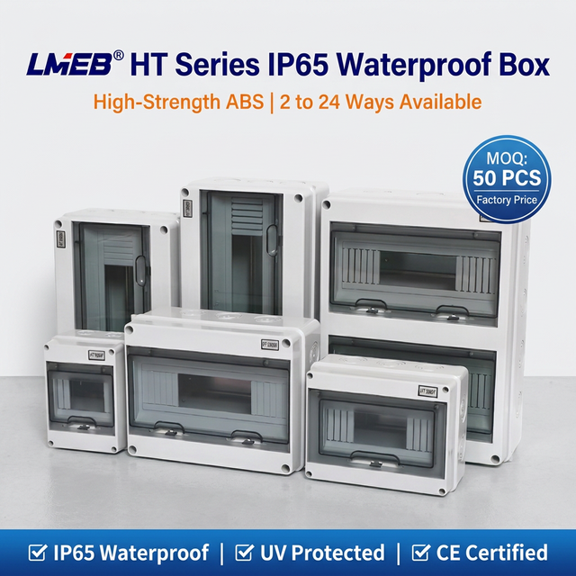 CE Certified IP65 Dustproof Waterproof HT Series Outdoor Electrical Distribution Box ABS Plastic Box for PV Solar Energy System