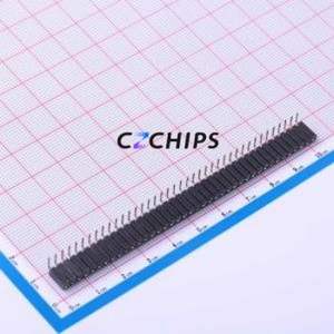 X5511FR-40-C70D32-8300 Pin Socket Bent Lead Through Hole,P=2.54mm Connector 1x40P 2.54mm Round Hole Right Angle Insert - Product Image 1