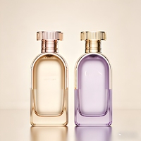 Flacon de parfum vide de luxe 100 ml, carré doré, pour huile de parfum, volume 50 ml